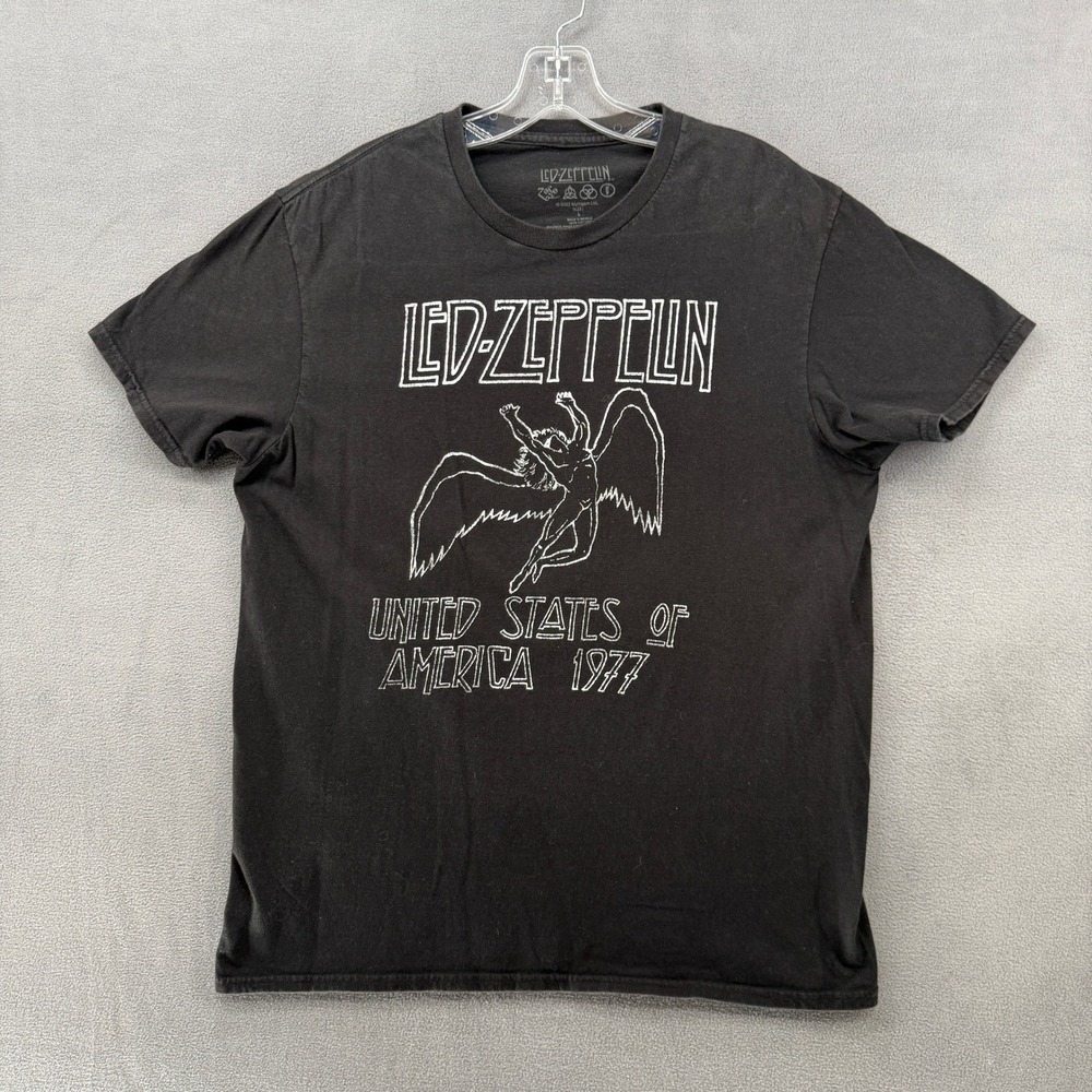 Led Zeppelin T-Shirt Black Large L 1977 US Tour Icarus Graphic Mythgem 2022